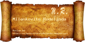 Milenkovits Rodelinda névjegykártya